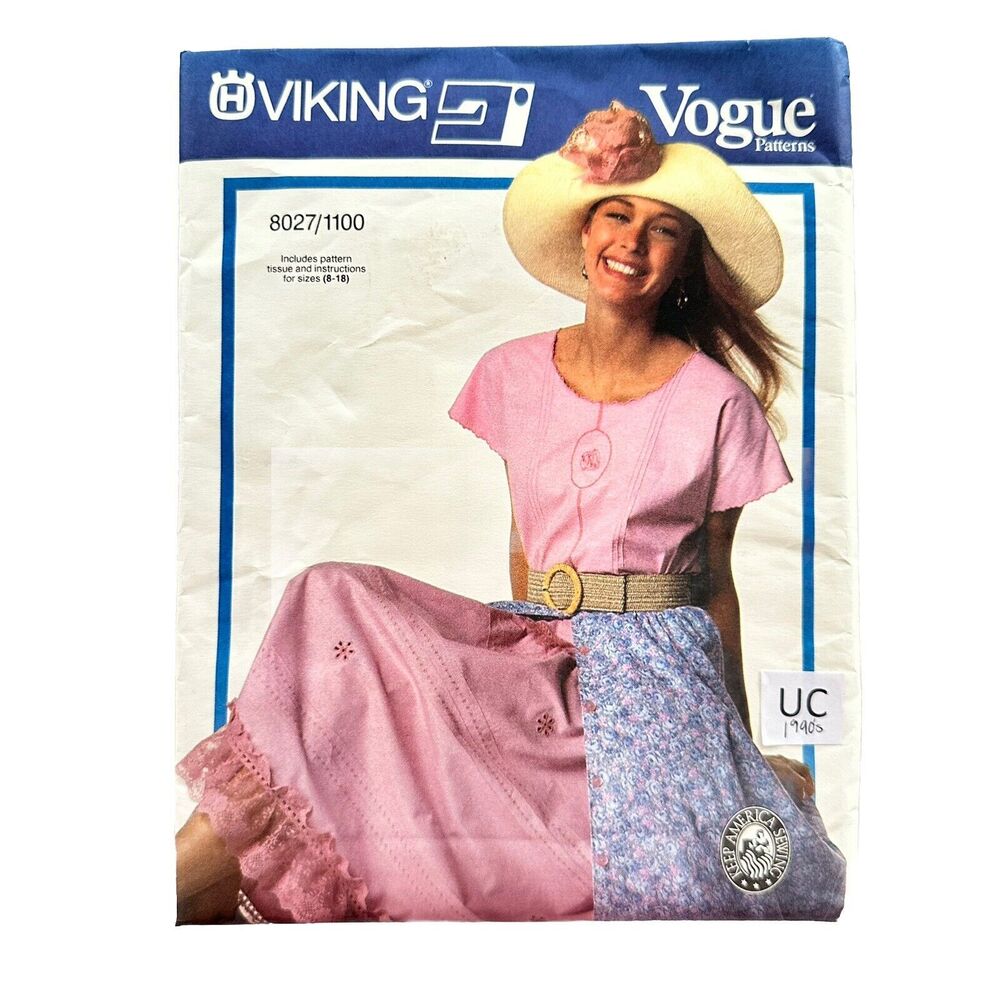 Vogue Sewing Pattern 8027/1100 Viking Pattern Easy Pattern Size 8-18 UNCUT